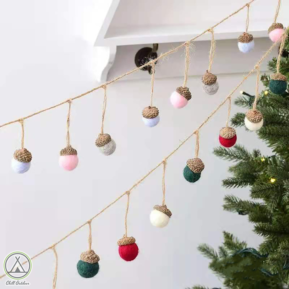 羊毛氈松果球－五入一組