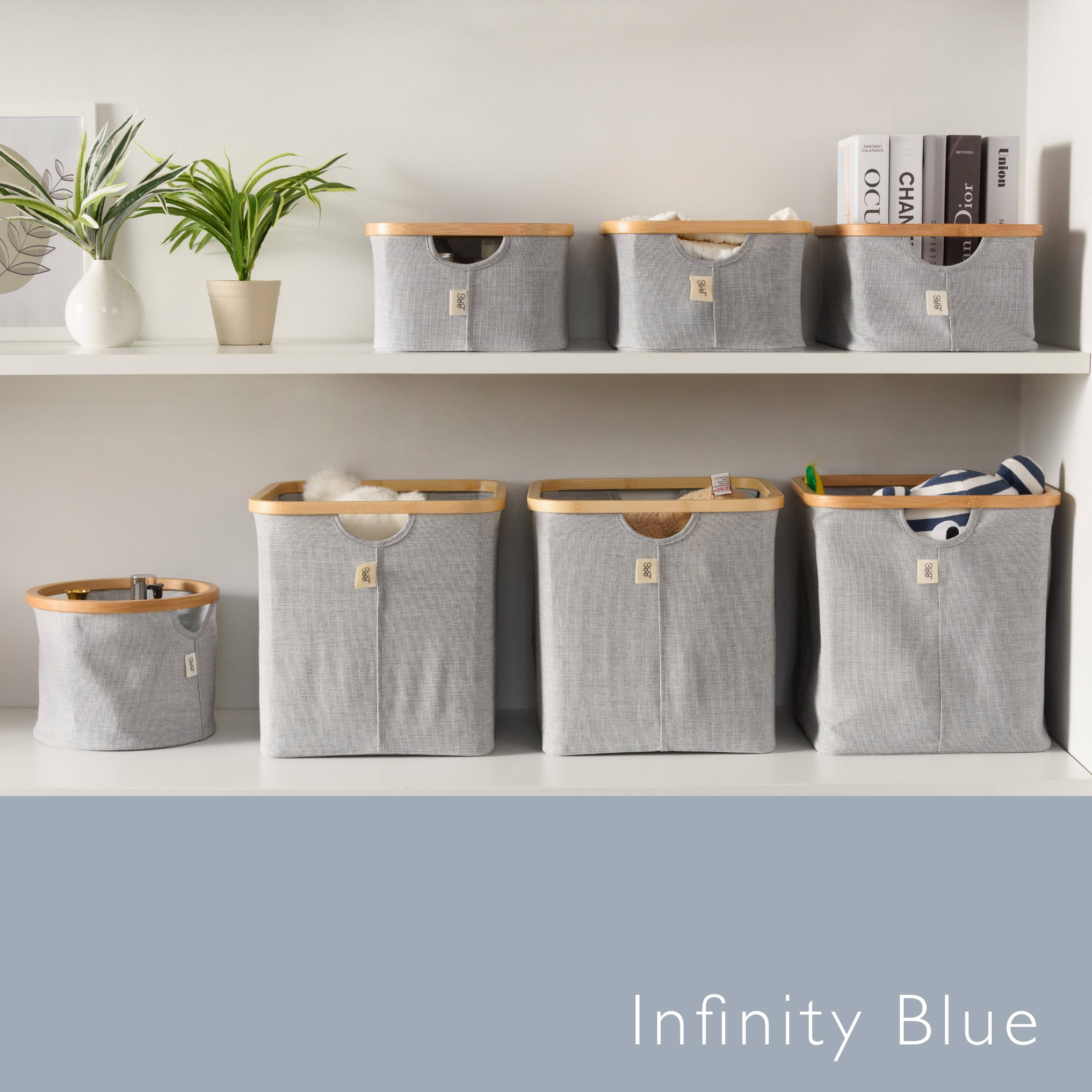 FRASA 收納籃 - 亞麻藍