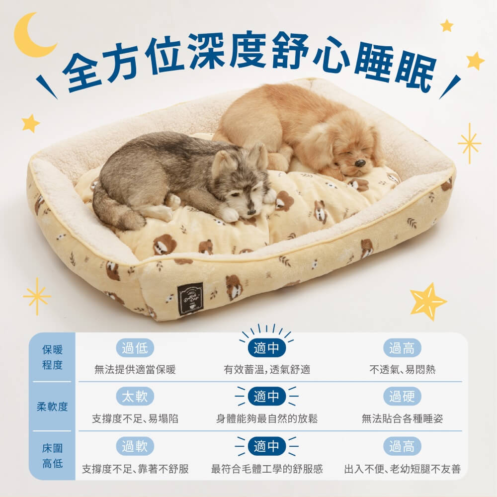 Dogfeet DF舒眠睡床 樹懶圖案 方形/圓形 寵物睡窩