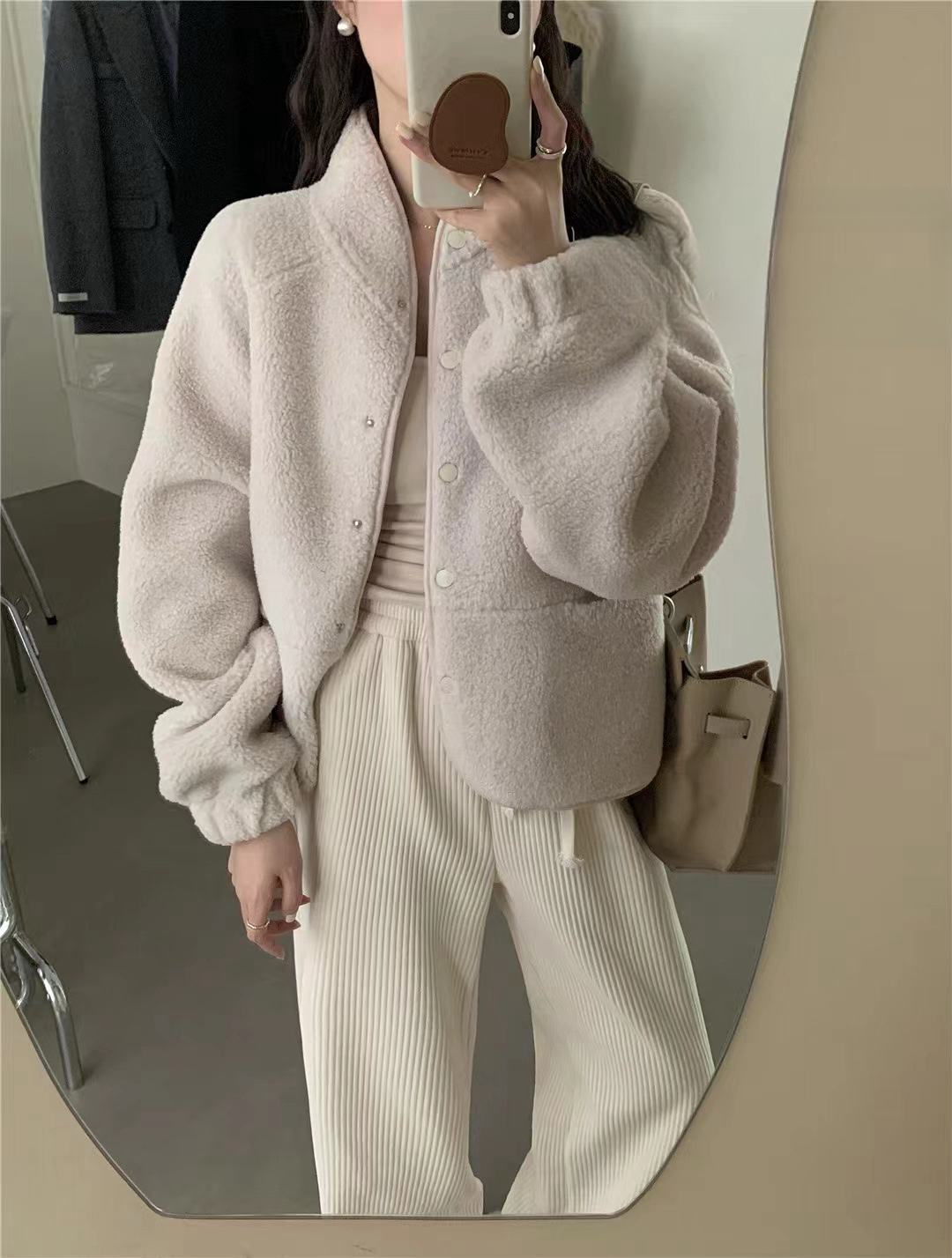 小立領羊羔毛外套*3色