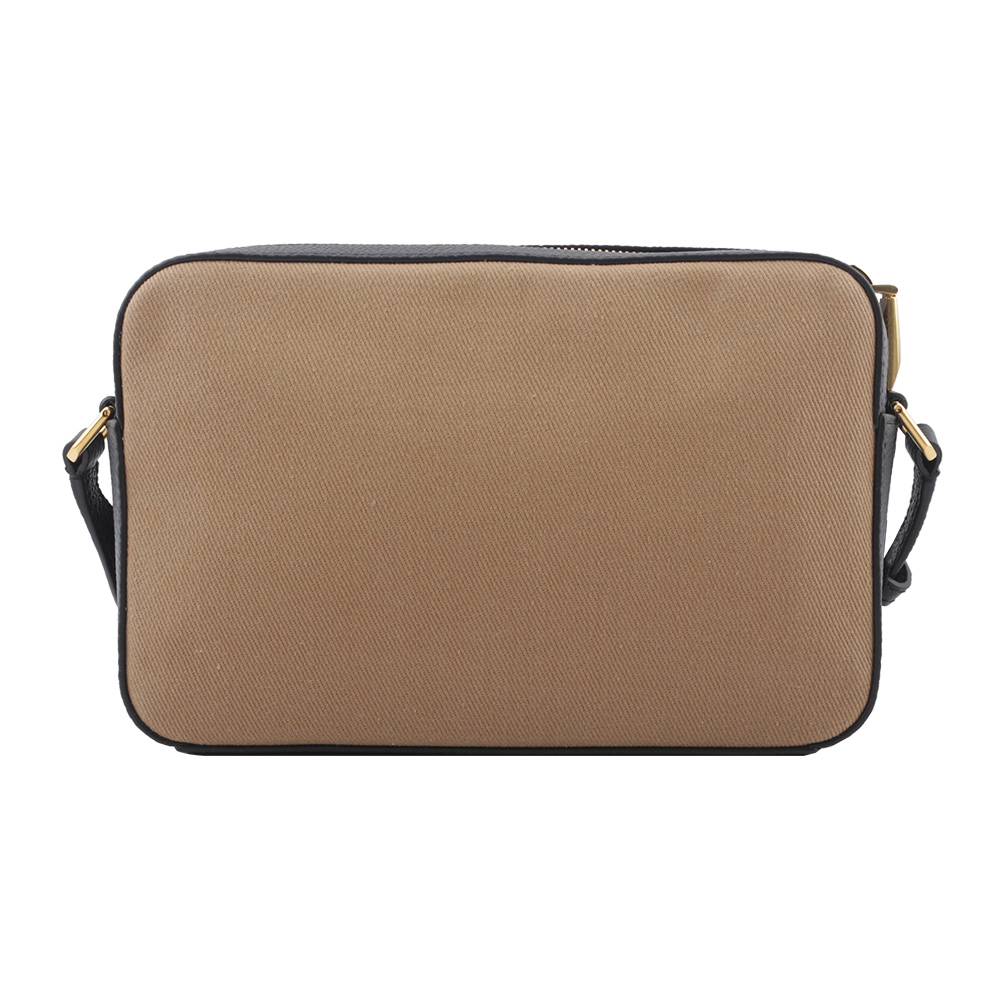 【BALLY】Bar Daniel 帆布及皮革口袋斜背包(沙色/黑色) 6304577