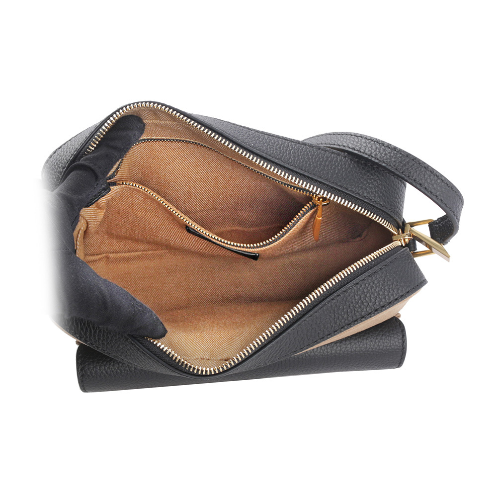 【BALLY】Bar Daniel 帆布及皮革口袋斜背包(沙色/黑色) 6304577