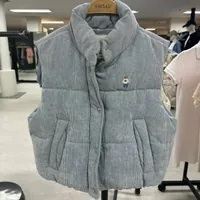 [S] WHO.A.U WOMEN STEVE CROPPED CORDUROY VEST,LIGHT BLUE, WHVWD4T07F-00-LIGHT BLUE (SWAU195)