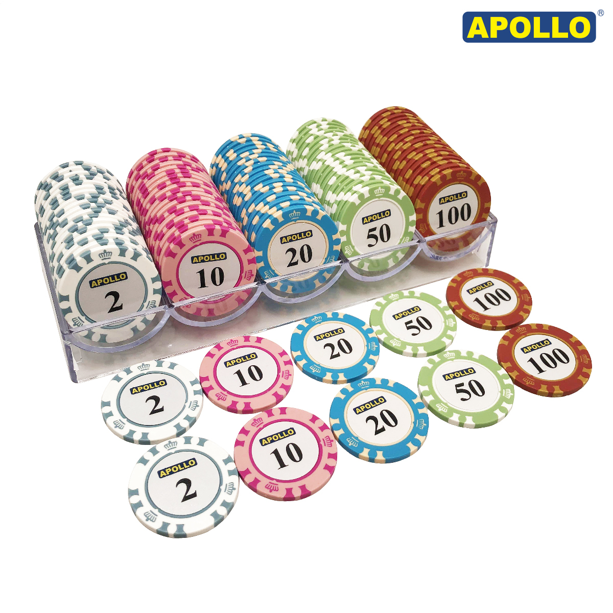 Apollo Deluxe Clay Chips 100 Pieces Sets