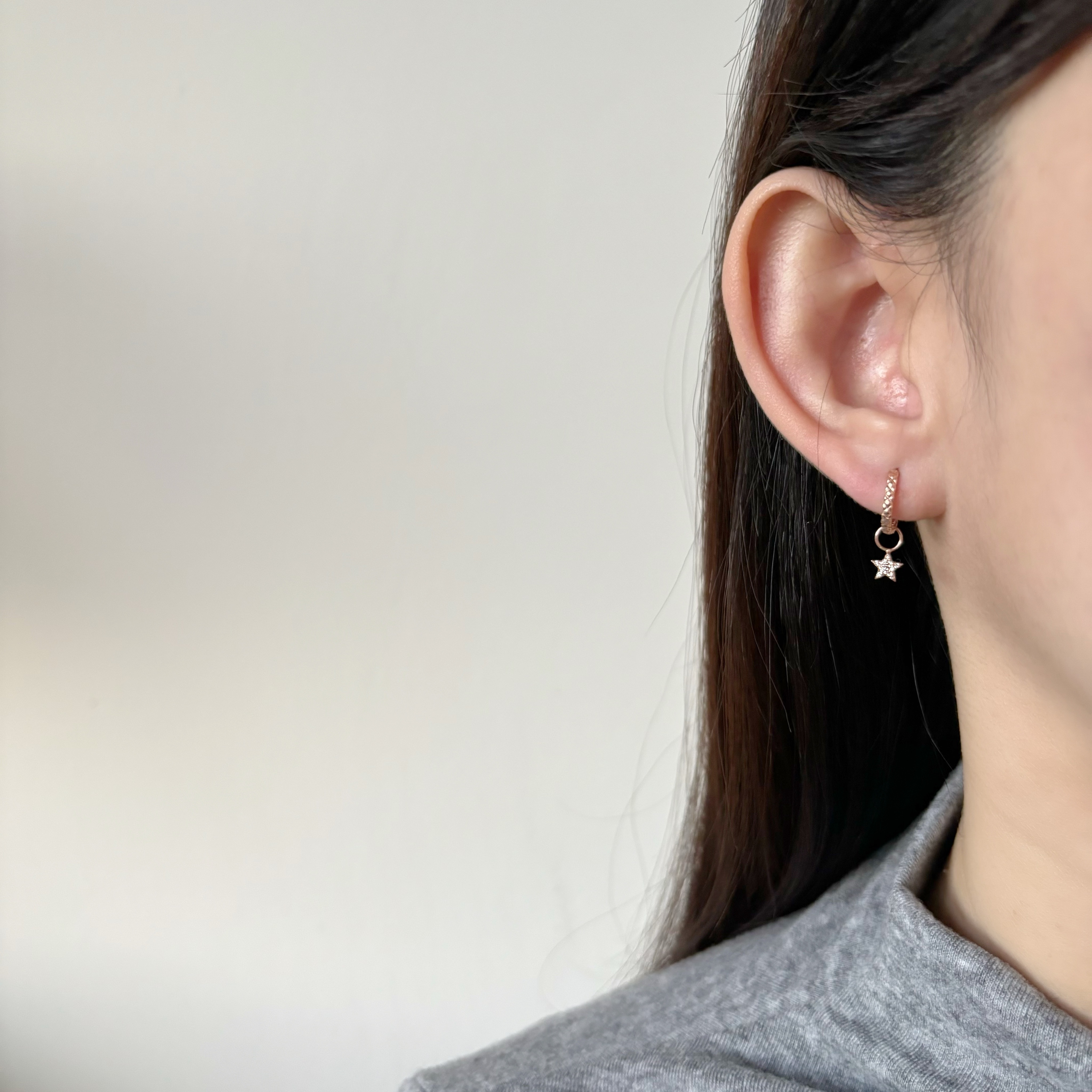 14k滿鑽星星耳墜