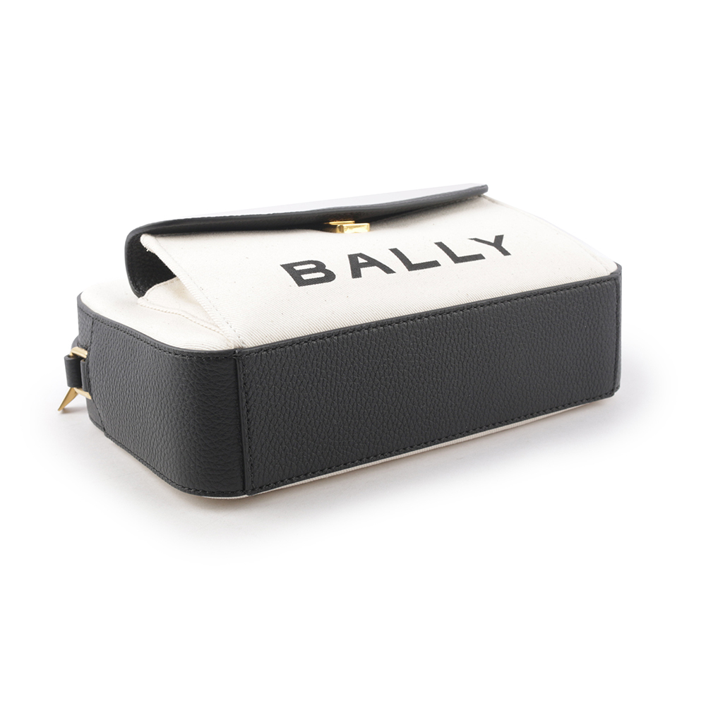 【BALLY】Bar Daniel 帆布及皮革口袋斜背包(自然色/黑色) 6304578