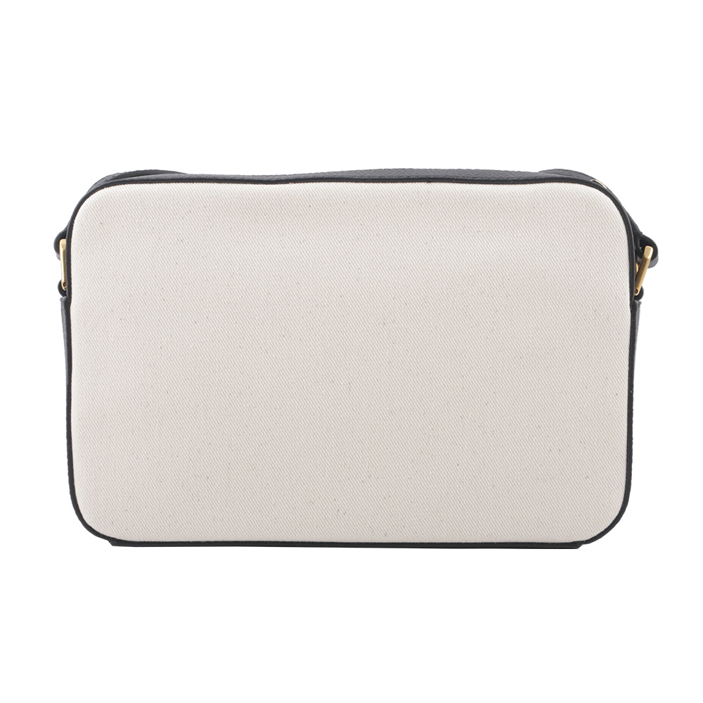 【BALLY】Bar Daniel 帆布及皮革口袋斜背包(自然色/黑色) 6304578