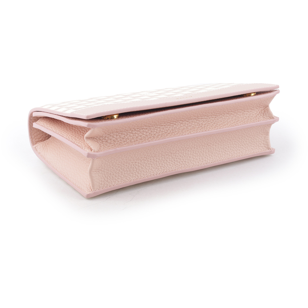 【BALLY】Pennant Monogram 塗層帆布及皮革皮夾式斜背包(花瓣粉) 6305216
