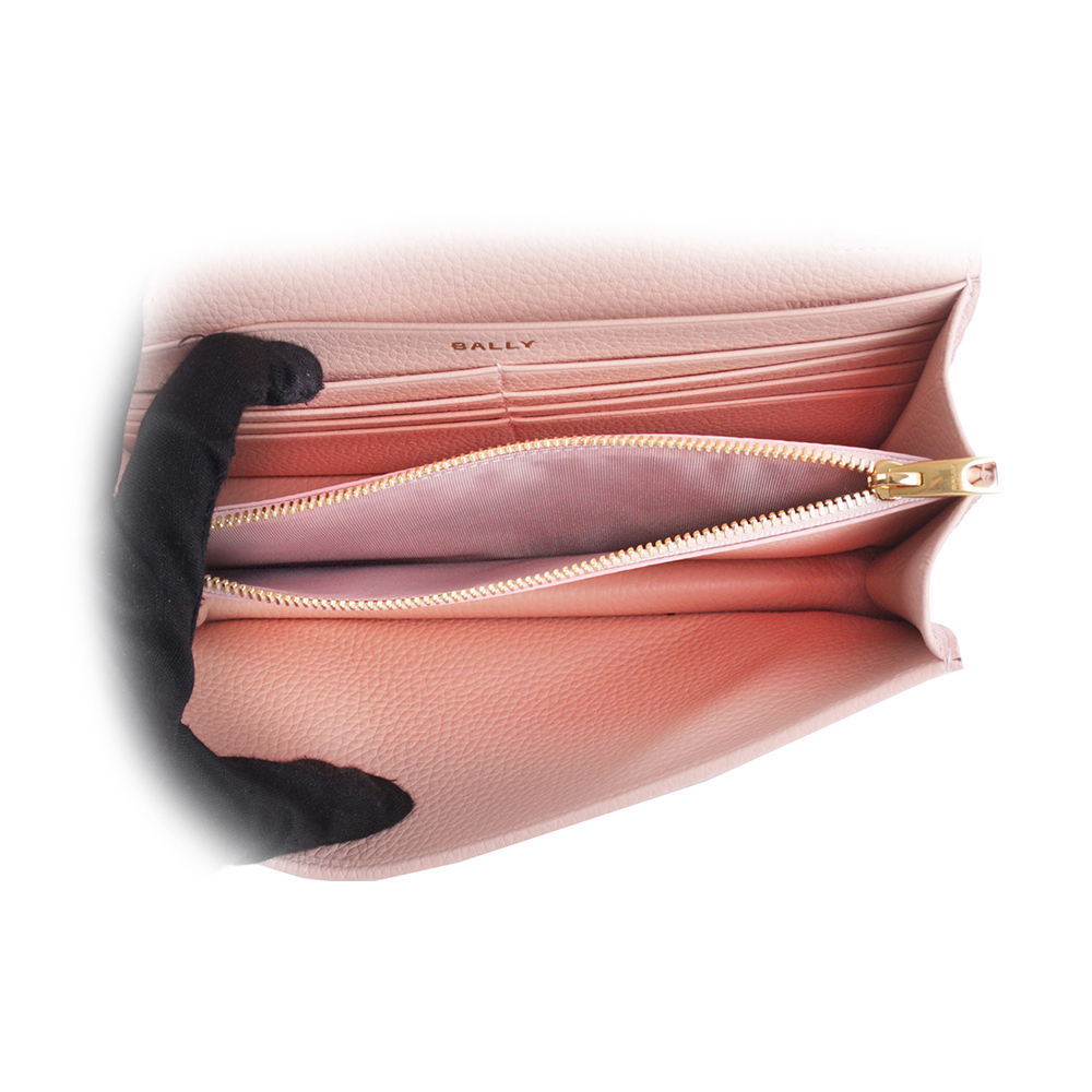 【BALLY】Pennant Monogram 塗層帆布及皮革皮夾式斜背包(花瓣粉) 6305216