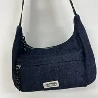 [S] WHO.A.U DENIM SMALL LOGO CALIFORNIA 1849 SHOULDER/CROSSBODY BAG,DARK INDIGO, WHBGD4994A-00-DARK INDIGO (SWAU200)