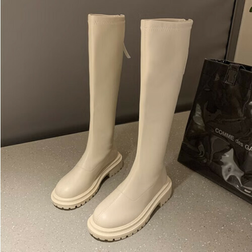Spring and autumn thick-soled skinny tall boots