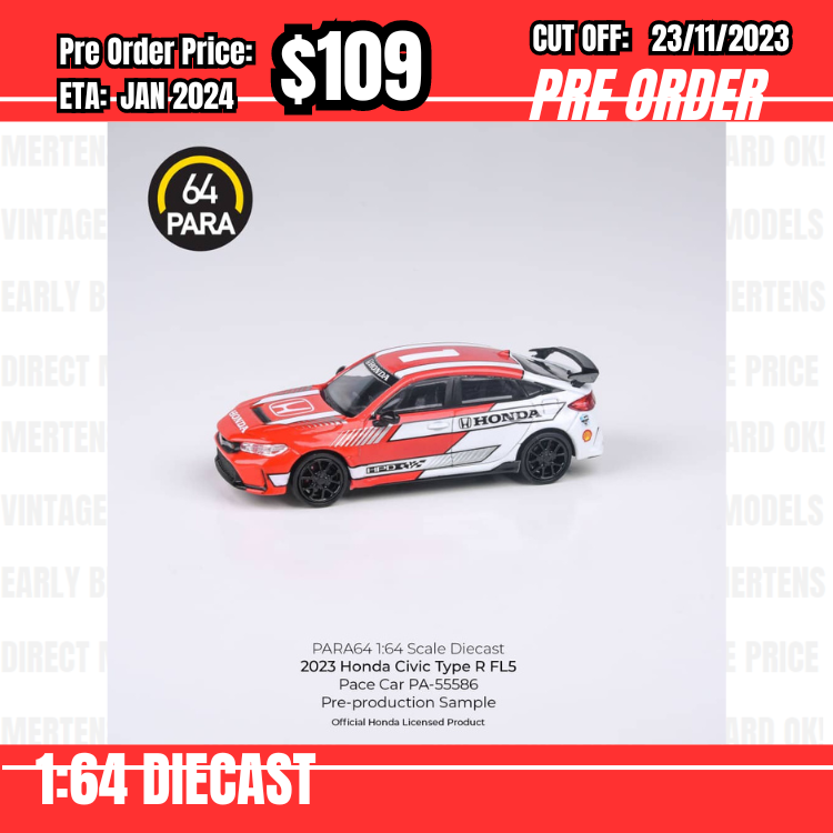 PO-$109 * Para64 * 1:64 Honda Civic Type R FL5 Pace Car RHD [OD22/11]