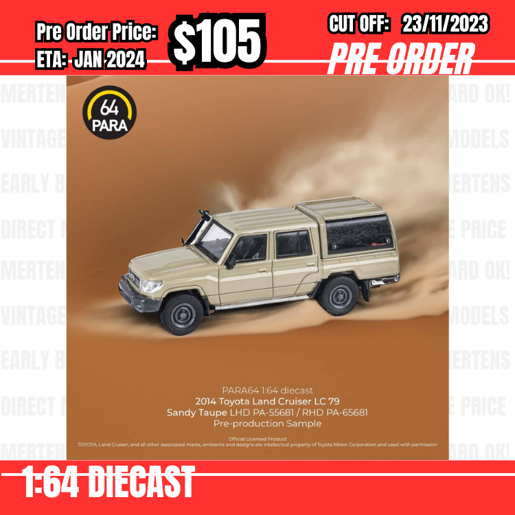 PO-$105 * Para64 * 1:64 Toyota Land Cruiser LC79 Sandy Taupe RHD [OD22/11]