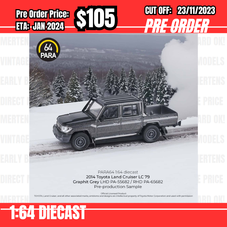 PO-$105 * Para64 * 1:64 Toyota Land Cruiser LC79 Graphit Grey RHD [OD22/11]