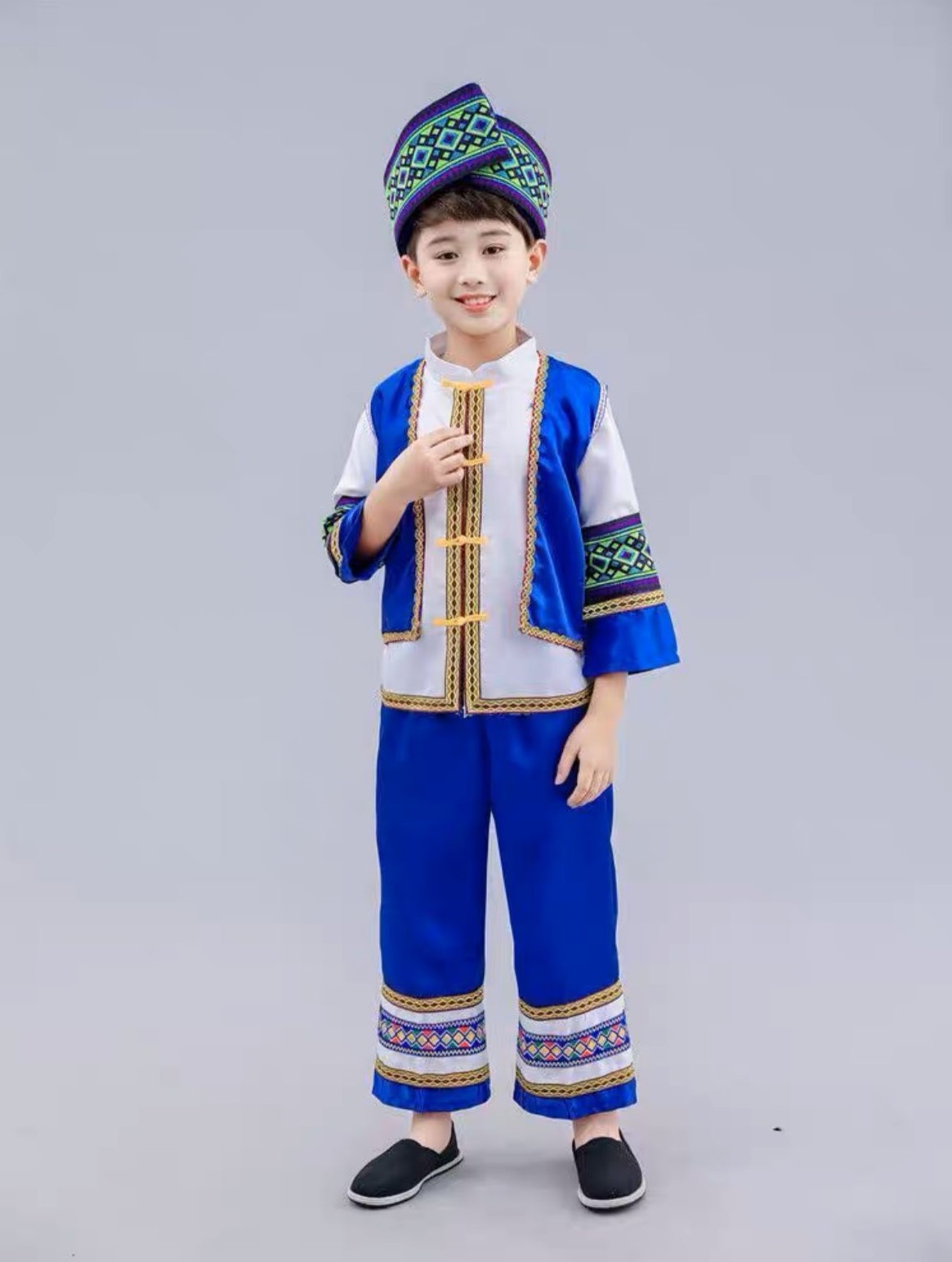 Q3311 [民族服] 中國少數民族服飾苗族彝族壯族男童