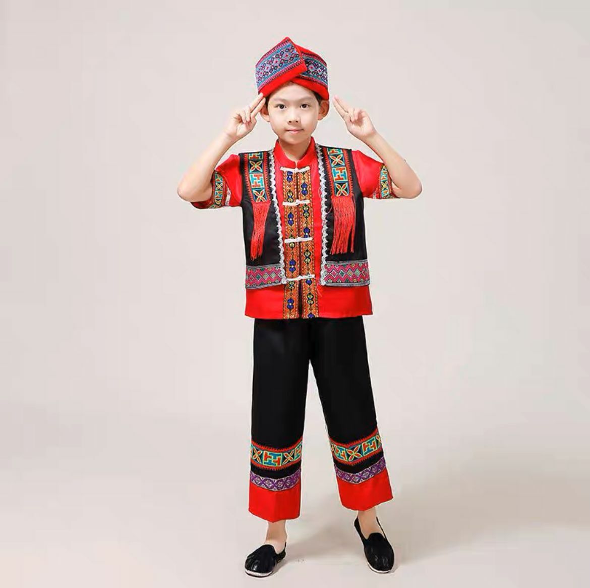 Q3311 [民族服] 中國少數民族服飾苗族彝族壯族男童