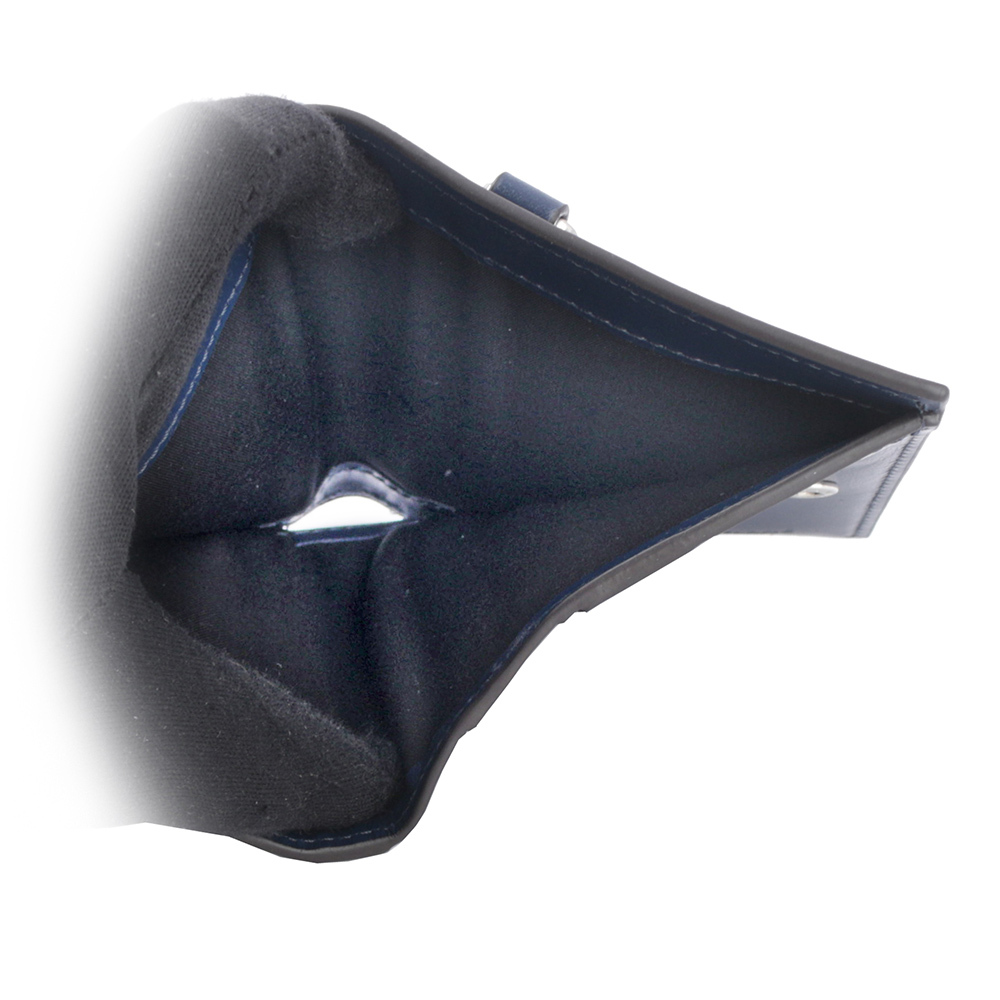 【MONTBLANC 萬寶龍】Meisterstuck 大班系列牛皮對開6卡迷你短夾(墨藍色) 131695