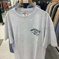 [S] WHO.A.U YOSEMITE 1849 NATIONAL PARK LOGO PATCH T-SHIRT,LIGHT MELANGE GRAY, WHRPD4992U-01-LIGHT MELANGE GRAY (SWAU213)