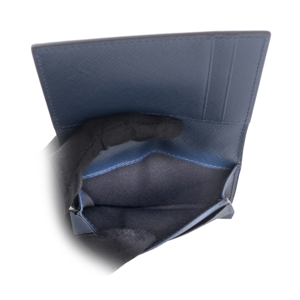 【MONTBLANC 萬寶龍】匠心系列防刮牛皮4卡對開卡片夾/名片夾(墨藍色) 131723