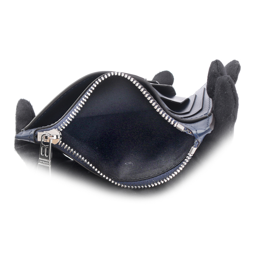 【MONTBLANC 萬寶龍】Meisterstuck 大班系列牛皮拉鍊卡夾(墨藍色) 131698