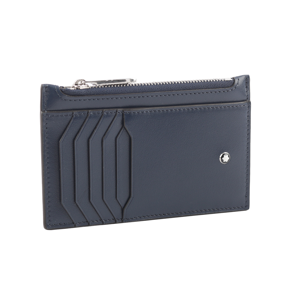 【MONTBLANC 萬寶龍】Meisterstuck 大班系列牛皮拉鍊卡夾(墨藍色) 131698