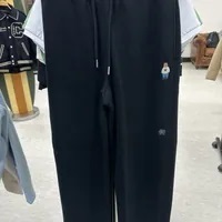 [S] WHO.A.U STEVE EMBROIDERED WIDE PANTS BRUSHED,BLACK, WHTMD4T25U-BLACK (SWAU218)