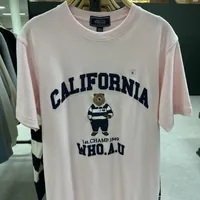[S] WHO.A.U STEVE PATCH SHORT SLEEVE T-SHIRT,PINK, WHRAD2312U-02-PINK (SWAU220)