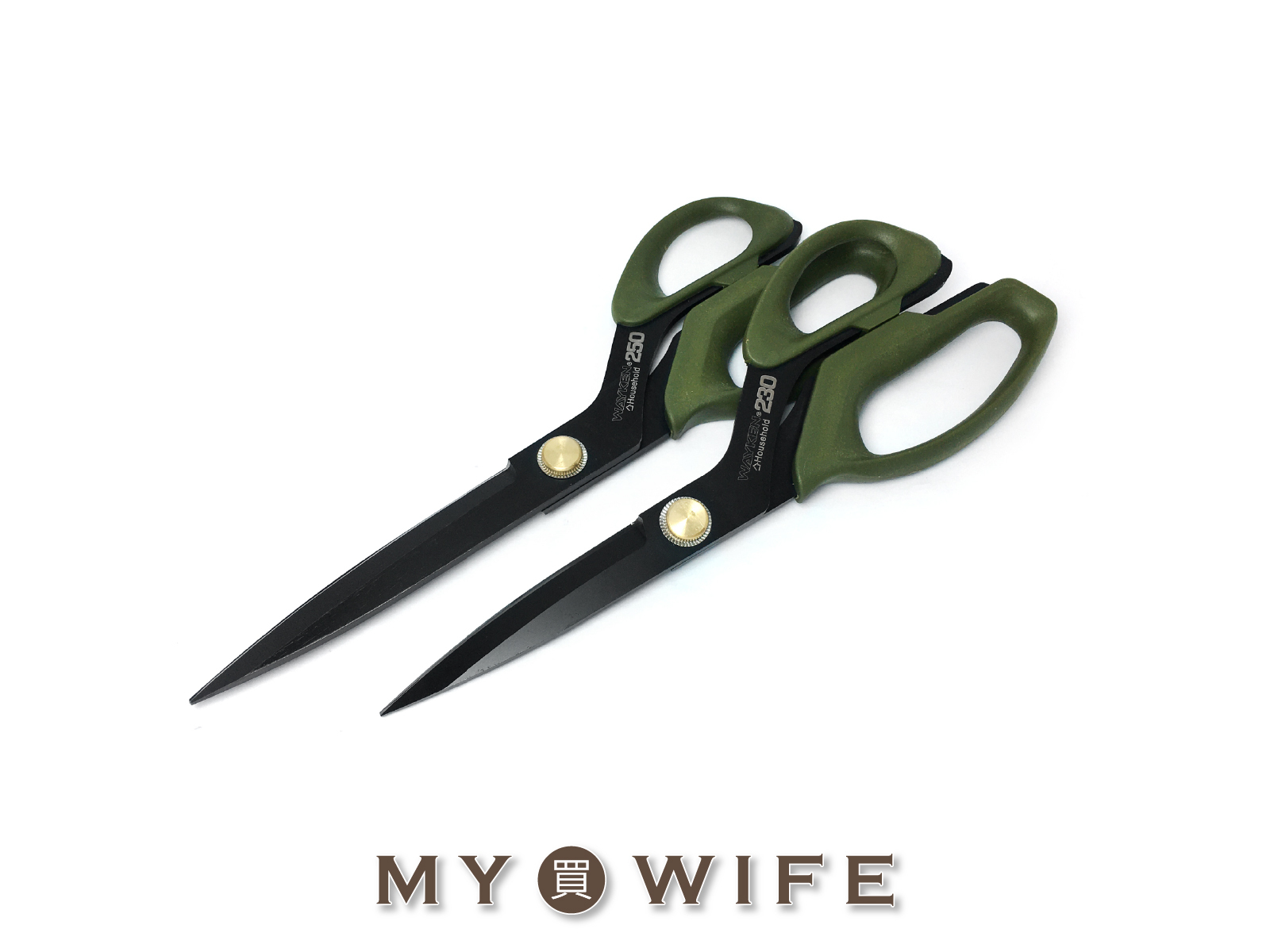 【WAYKEN】厚布/皮革裁縫剪刀(軍綠色)_2規格