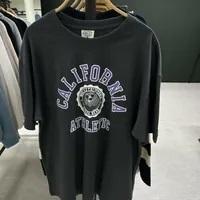 [S] WHO.A.U CALIFORNIA ATHLETIC PRINT T-SHIRT,CHARCOAL, WHRPD4991U-CHARCOAL (SWAU221)