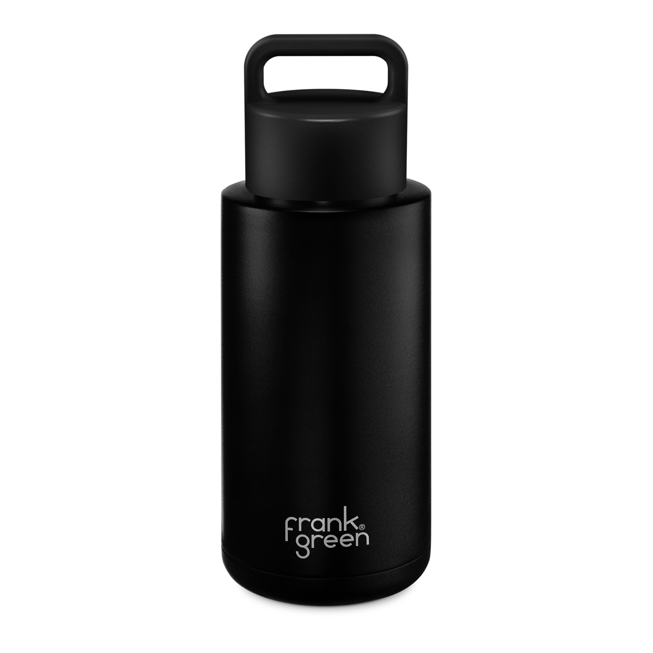Black Ceramic Reusable Bottle (Grip Finish) with Grip Lid - 34oz / 1,000ml | FRANK GREEN
