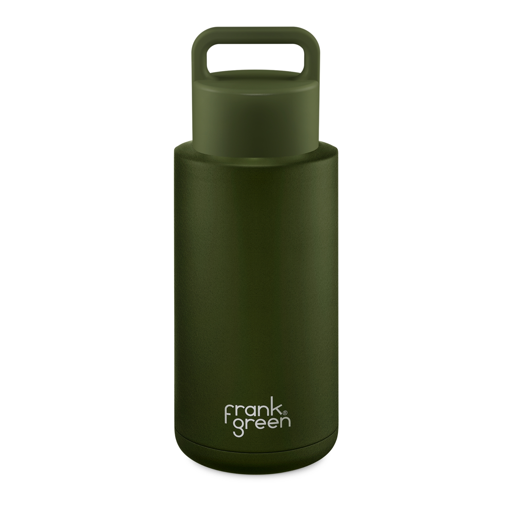Khaki Ceramic Reusable Bottle (Grip Finish) with Grip Lid - 34oz / 1,000ml | FRANK GREEN