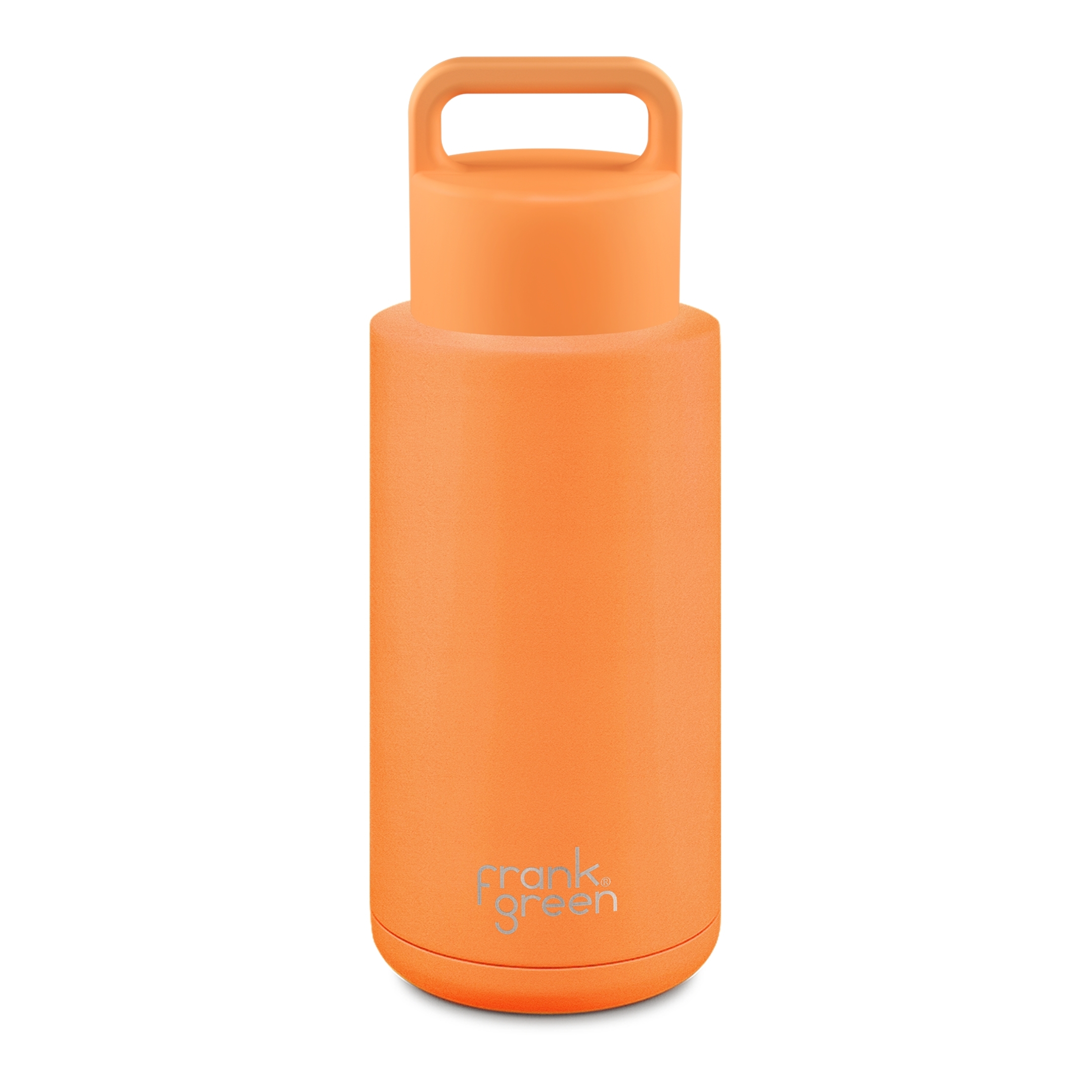 Neon Orange Ceramic Reusable Bottle (Grip Finish) with Grip Lid - 34oz / 1,000ml | FRANK GREEN