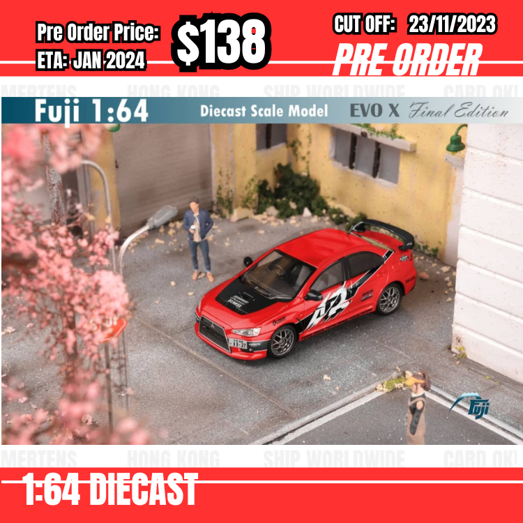 PO-$138 * Fuji * 1:64 Mitsubishi Lancer EVO X Final Edition FNF Red [OD22/11]