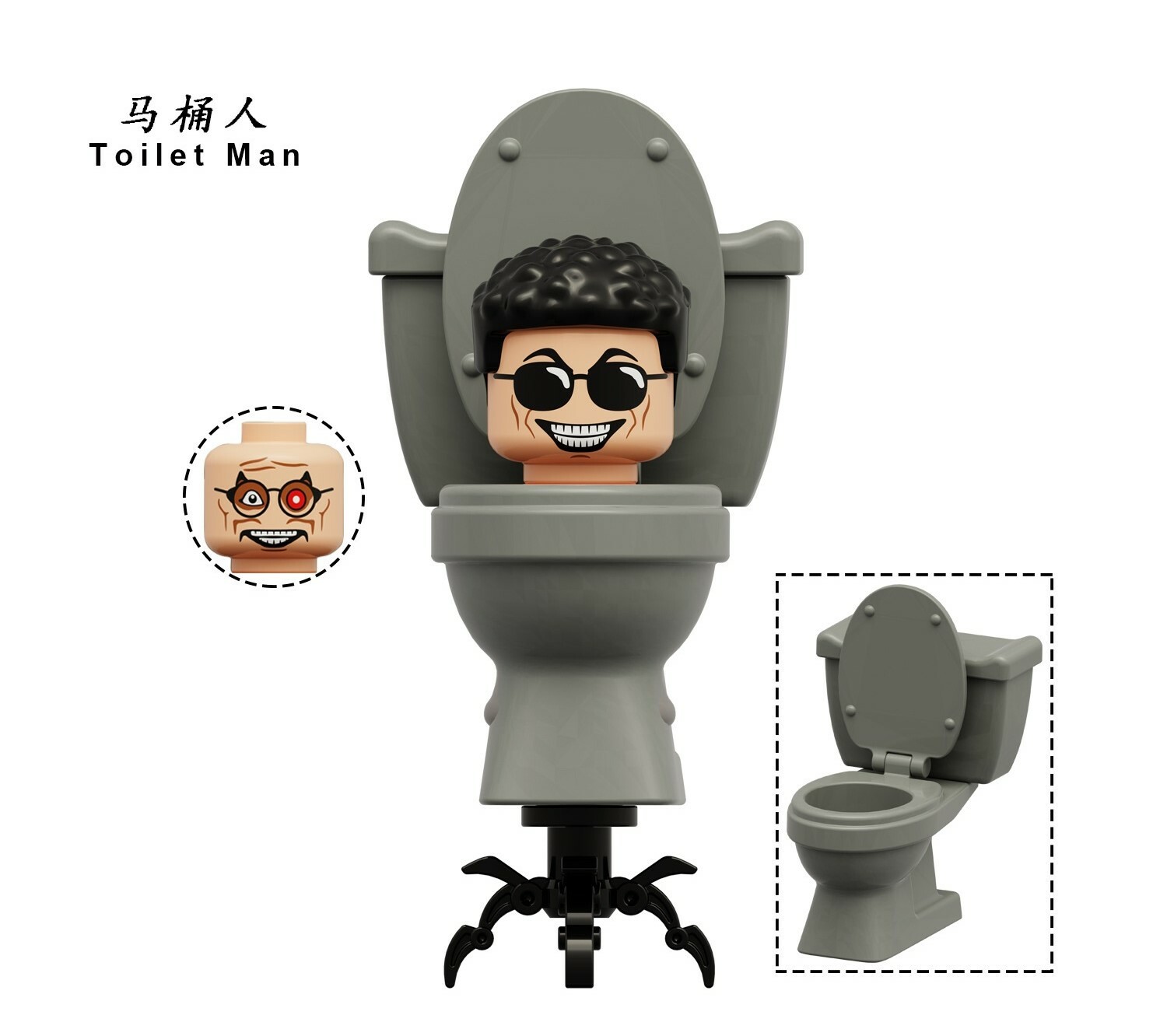 Skibidi Toilet Man Custom Minifigs fit Lego K2141