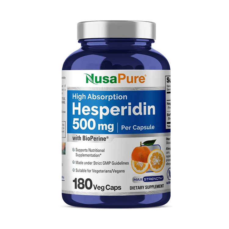 美國NusaPure 橙皮苷500毫克 + 黑胡椒 , 180粒膠囊