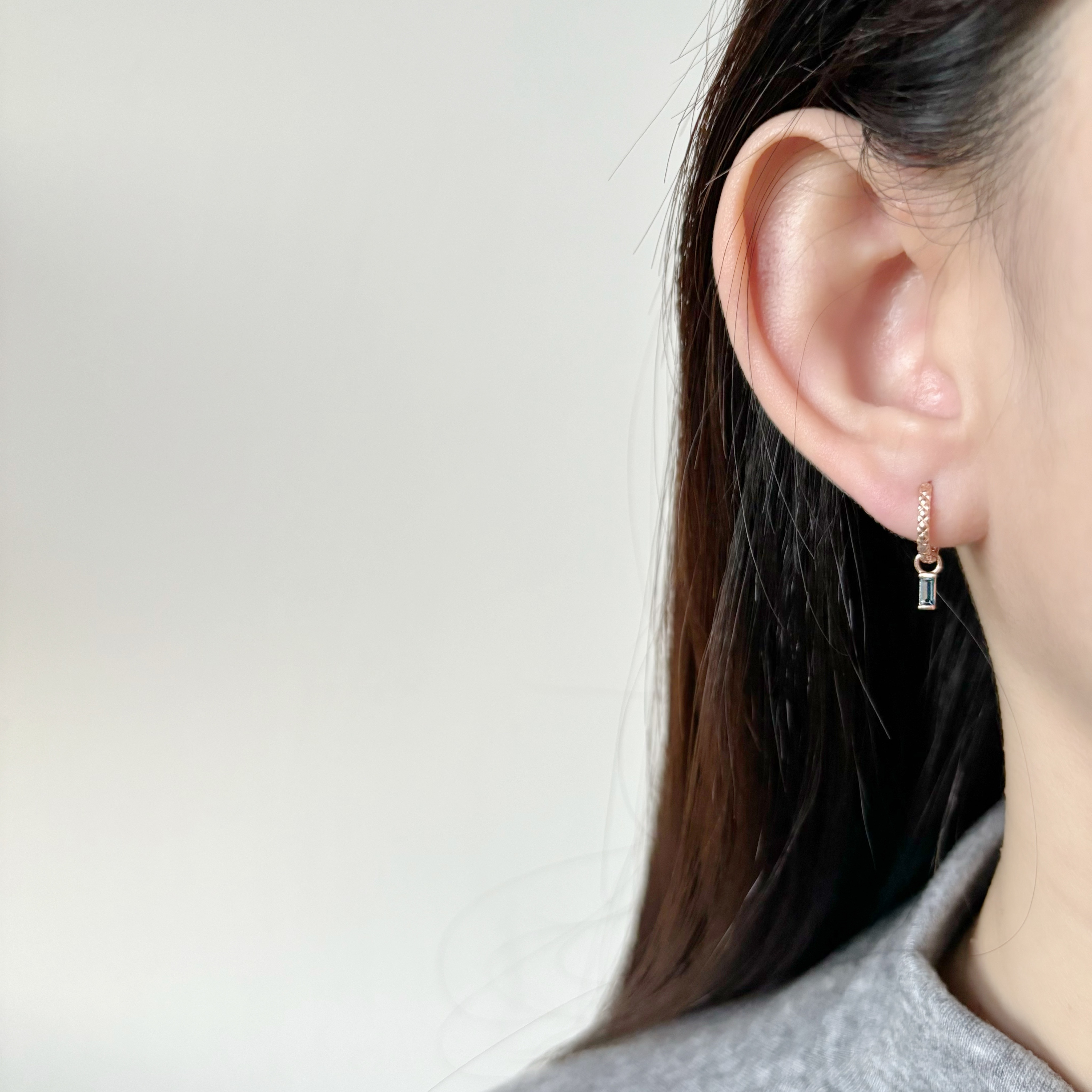 14k細方倫敦托帕石耳墜