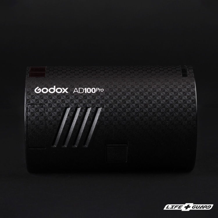 LIFE+GUARD 鏡頭貼膜安裝示意，適用Godox AD100 PRO
