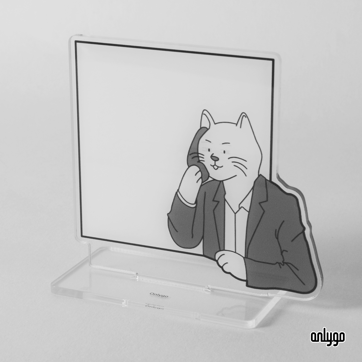 社畜イラスト アクリルメッセージボード（猫）