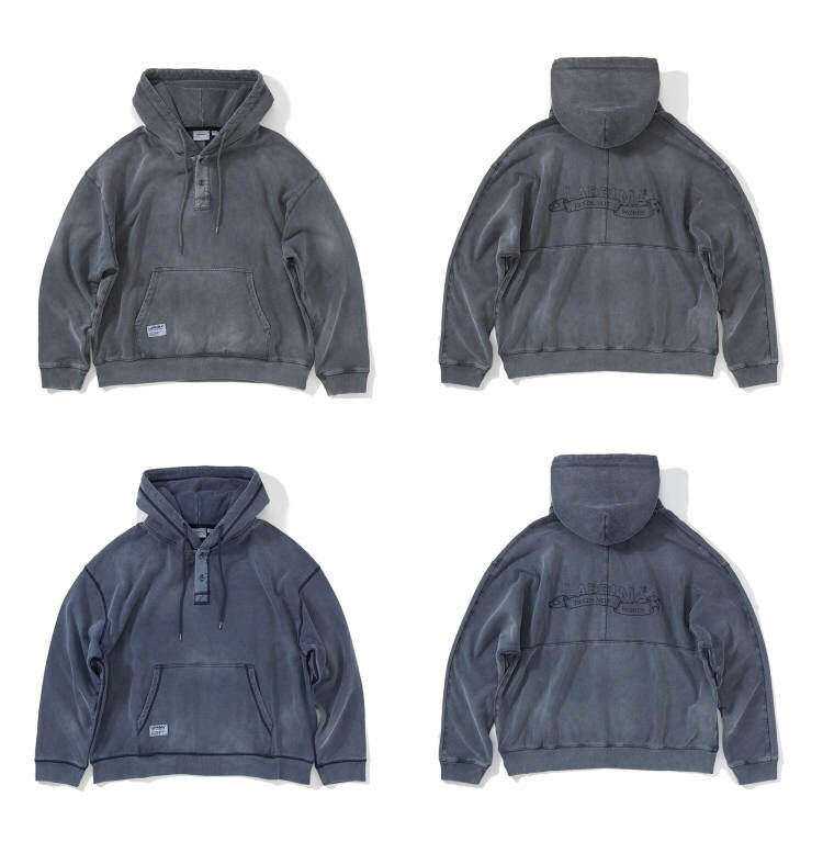 LAPRIMA 水洗印花拉絨寬鬆連帽衛衣 23AWSW06