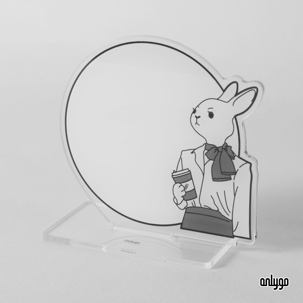 社畜イラスト アクリルメッセージボード（うさぎ）