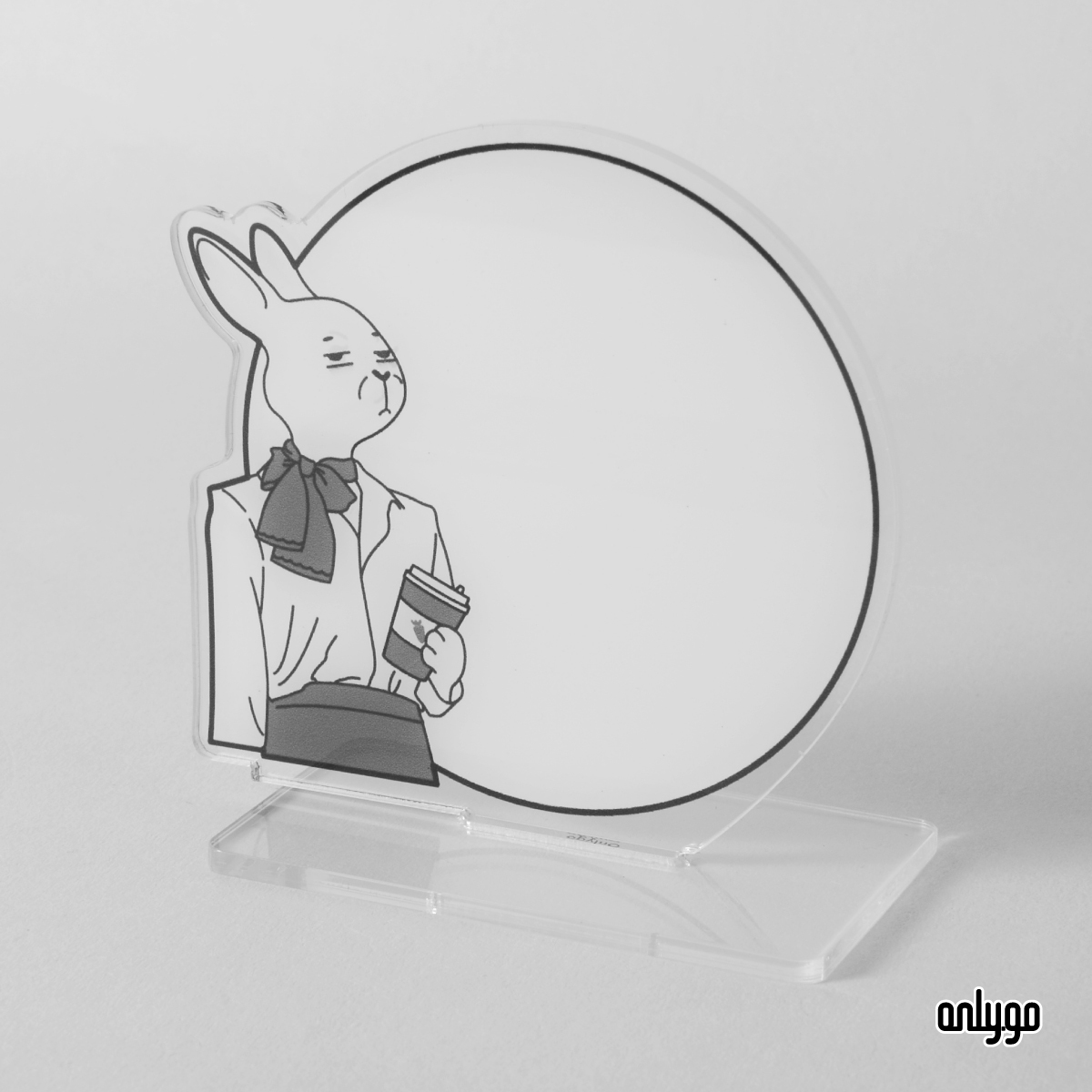 社畜イラスト アクリルメッセージボード（うさぎ）