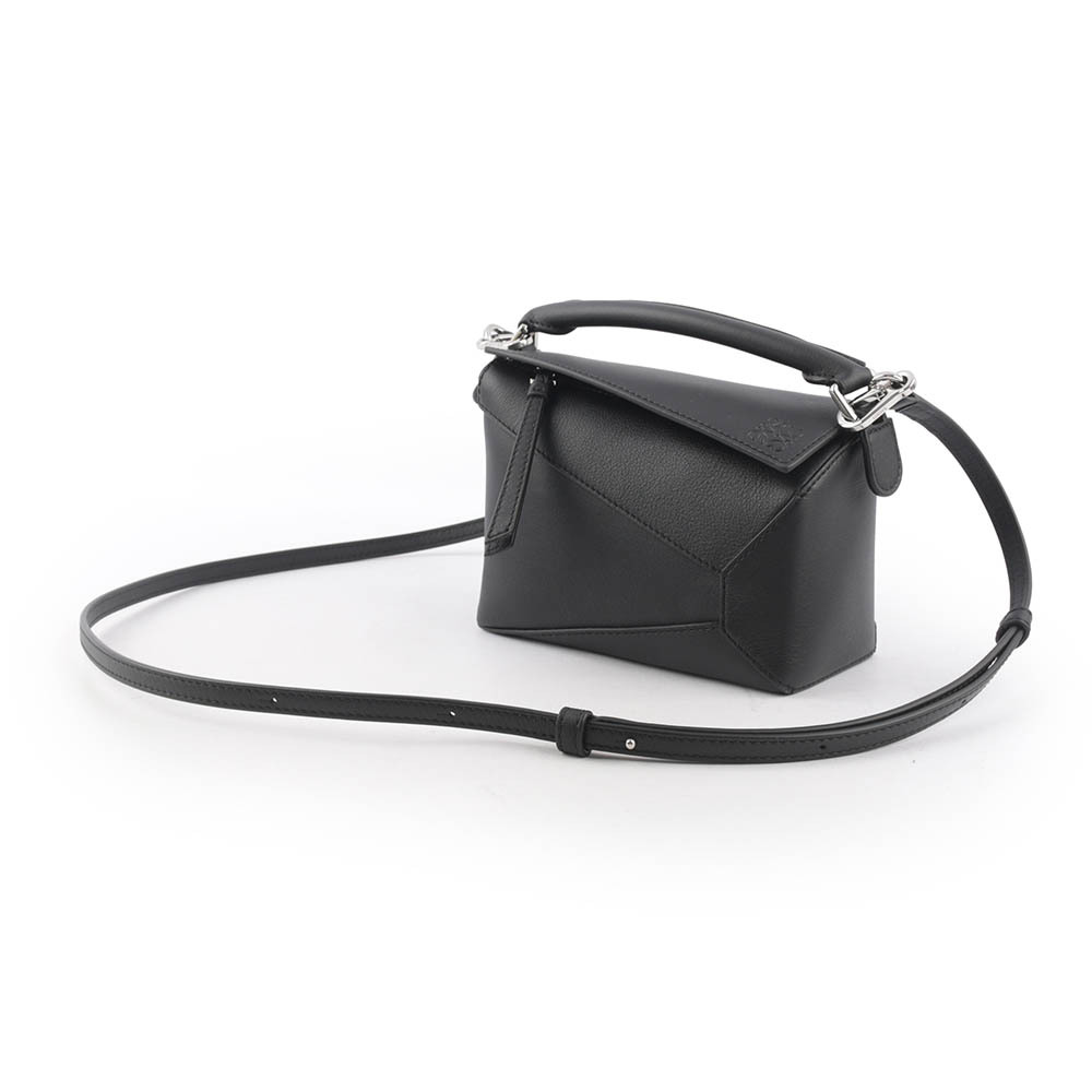 【LOEWE】Puzzle 拼圖經典小牛皮手提/斜背兩用包(迷你)(黑色) A510P88X26 1100
