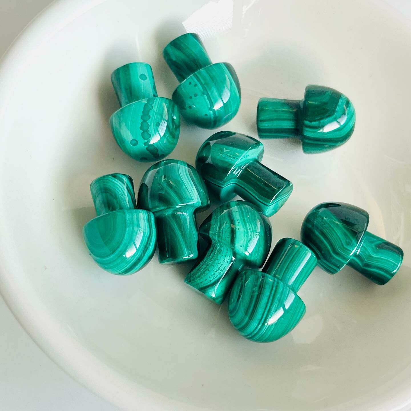 [原石] 高品質 孔雀石 迷你蘑菇