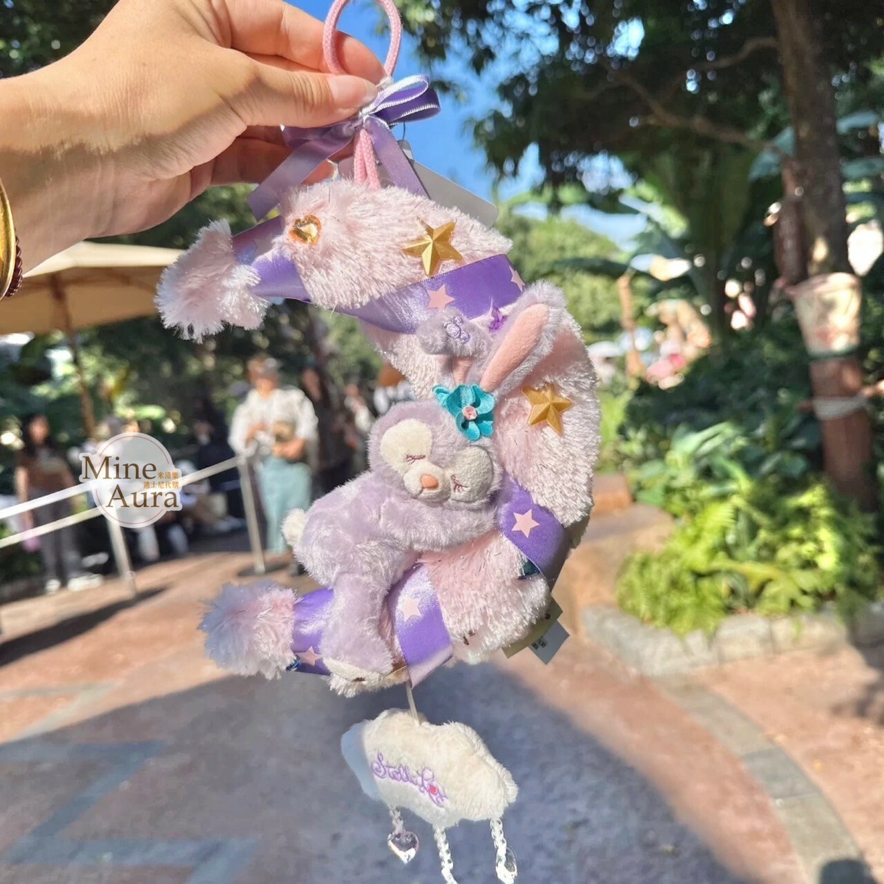 (限時特價) 史黛拉露 星黛露 StellaLou 睡顏 睡覺 抱抱 月亮造型 絨毛 掛飾 -上海迪士尼樂園