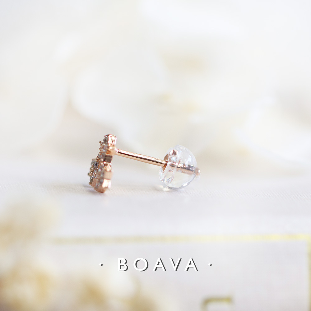 耳環a④ 18K四爪單鑽耳環Diana Jewelry