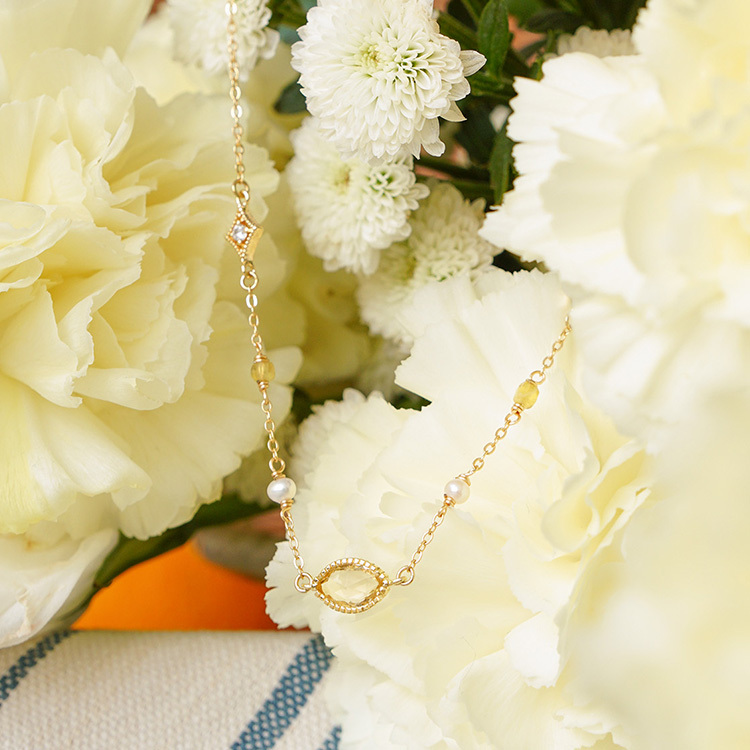 ♡彩寶鑲嵌｜公主的假日野餐 · Belle – 黃水晶– 項鍊