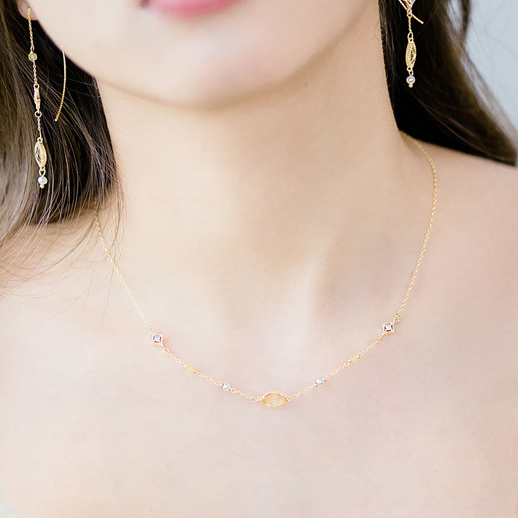 ♡彩寶鑲嵌｜公主的假日野餐 · Belle – 黃水晶– 項鍊