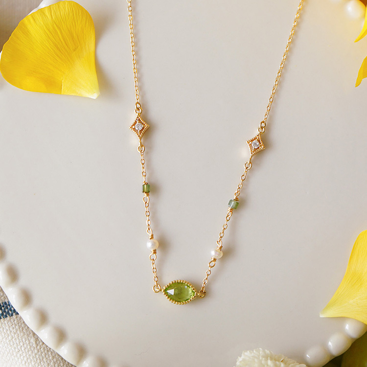 ♡彩寶鑲嵌｜公主的假日野餐 · Ariel – 橄欖石 – 項鍊