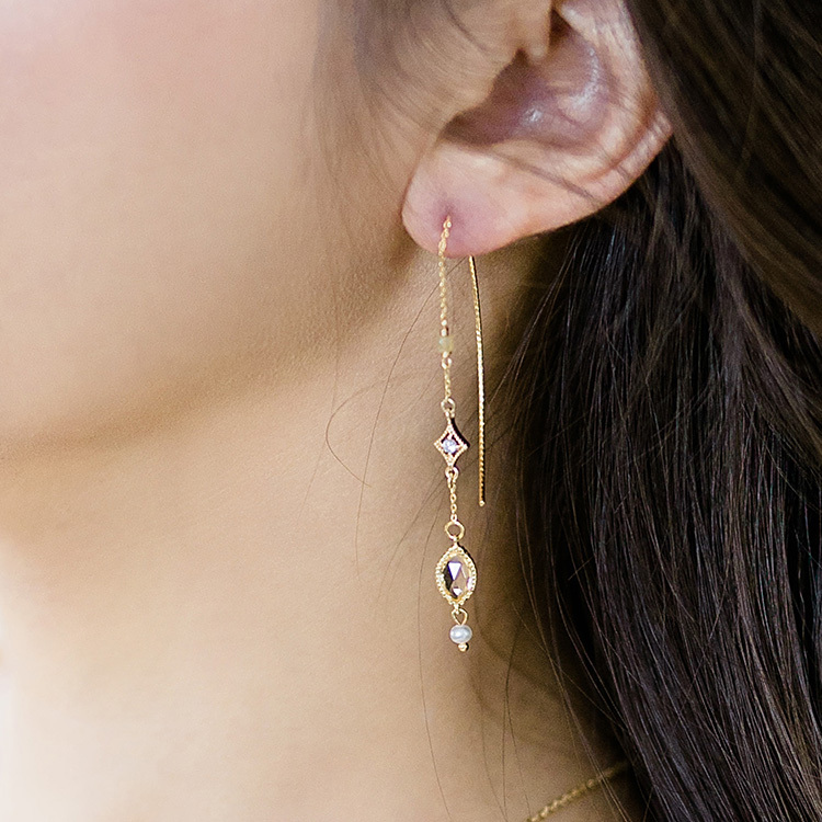 ♡彩寶鑲嵌｜公主的假日野餐 · Belle – 黃水晶 – 耳線耳環