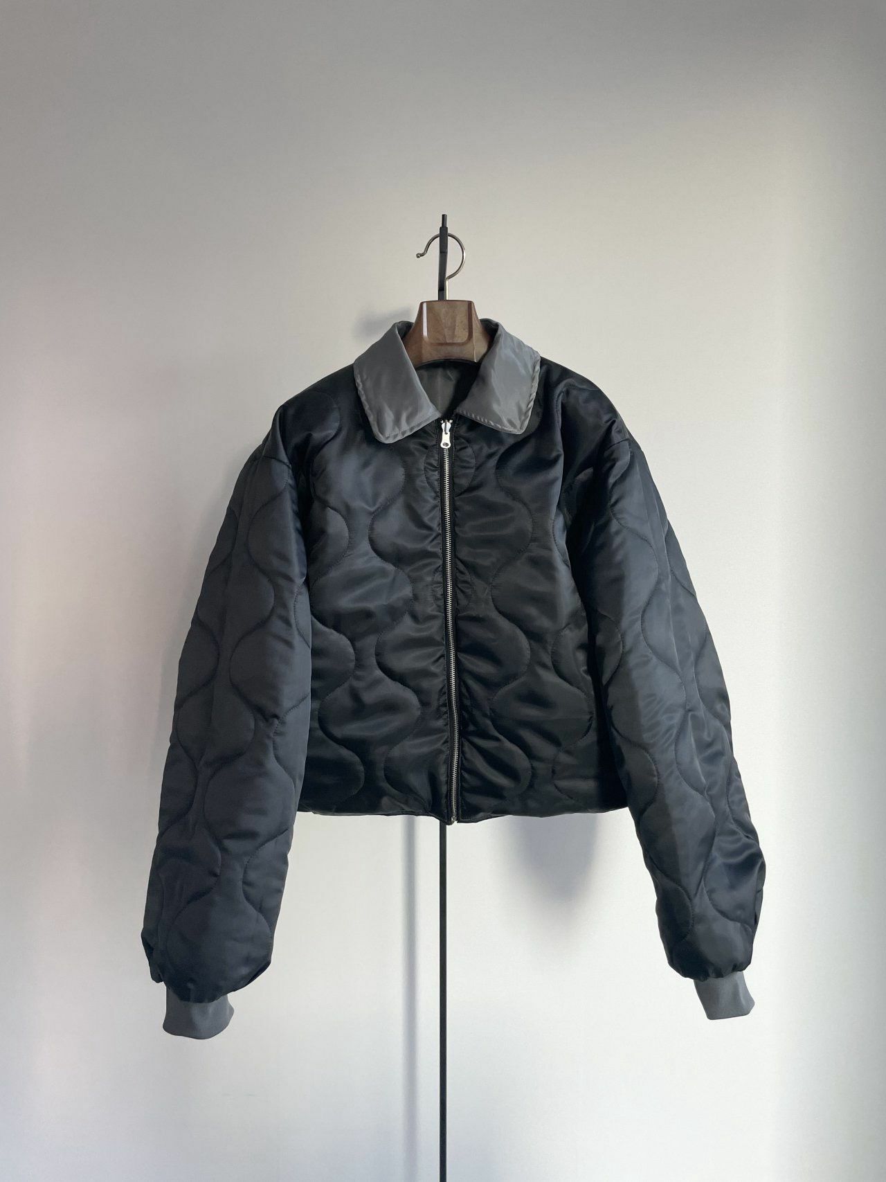 淨色反領短身拉鍊外套(雙面) MALENKII-040JK